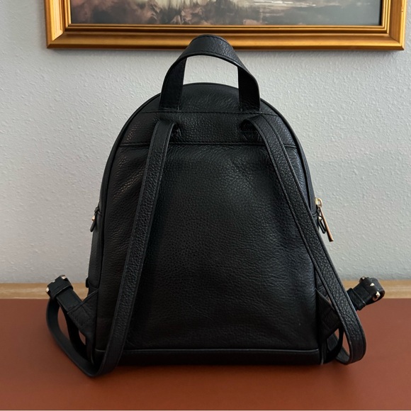 Michael Kors Rhea Zip Medium Leather Backpack, Black - Picture 2 of 7